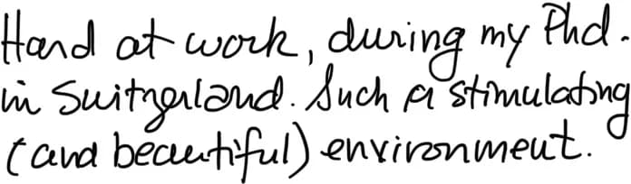 Handwritten caption for EPFL Lausanne